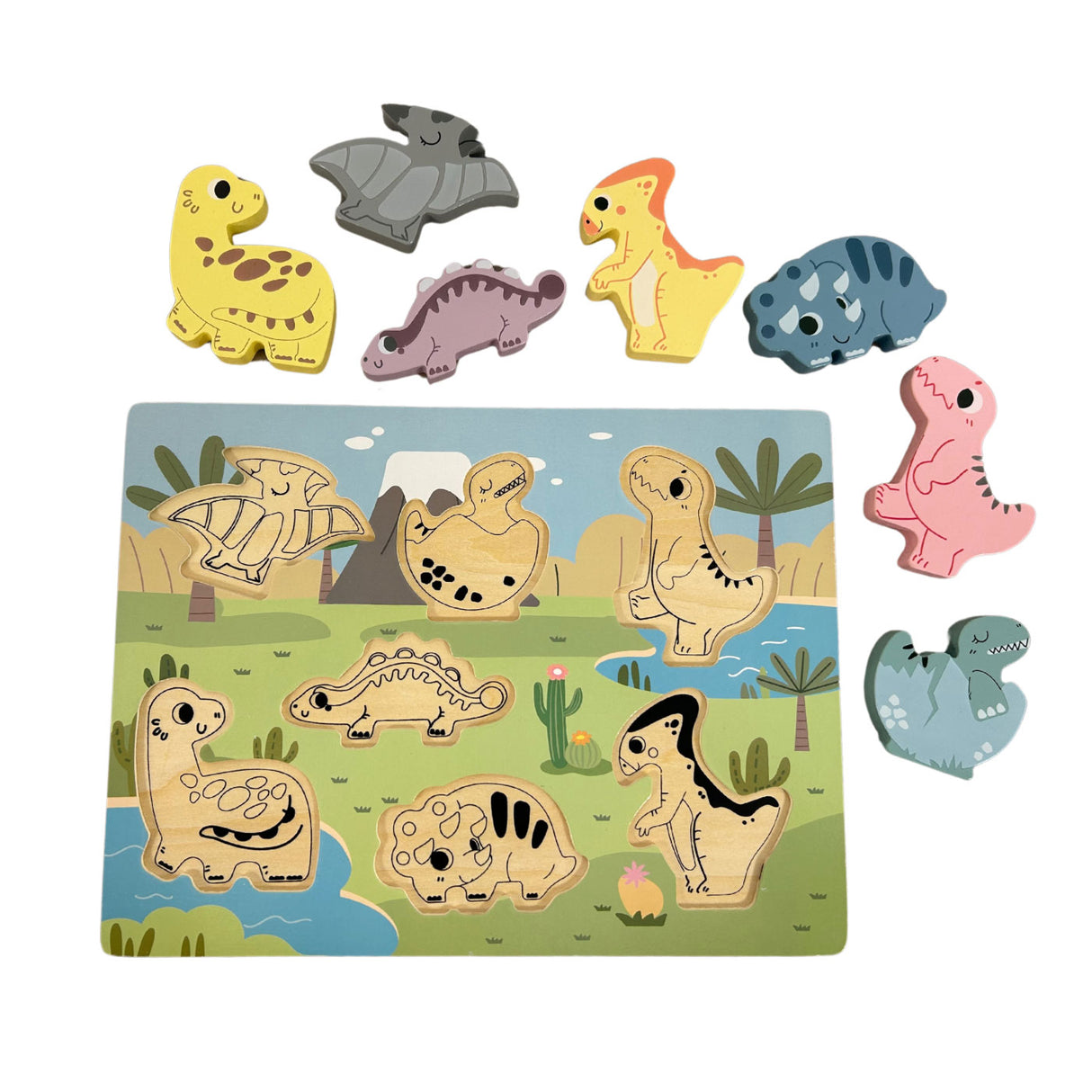 Just For Me Children's Educational Wooden Puzzle - Dinosaurs