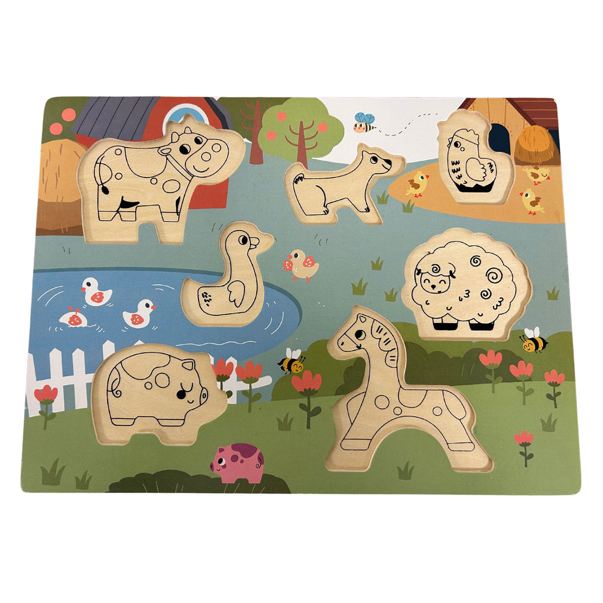 Just For Me Children's Educational Wooden Puzzle - Farm Animals