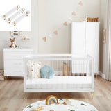 Babymore Kimi XL 3 Piece Nursery Furniture Set with Cot Bed, Dresser & Wardrobe - Acrylic