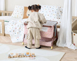 Tutti Bambini CoZee Luxe Mini Me Play Crib - Walnut & Blush