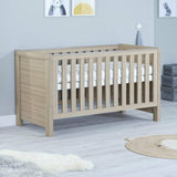 Babymore Luno 3 Piece Nursery Furniture Set with Cot Bed, Dresser and Wardrobe - Oak