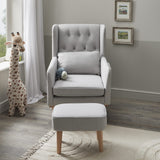 Babymore Lux Nursing Rocking Chair & Foot Stool – Grey