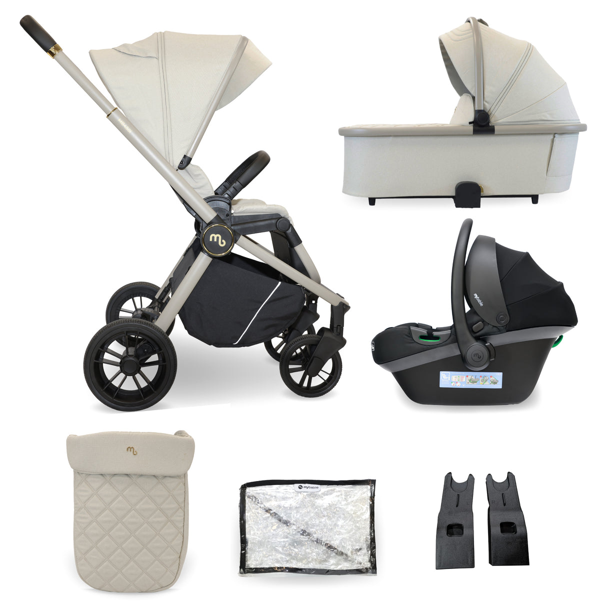 My Babiie 450i Travel System with Infant Carrier - Ivory