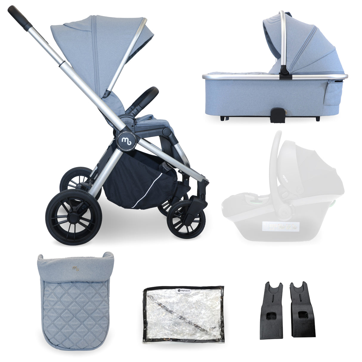 My Babiie 450 Pushchair Bundle with accessories - Steel Blue