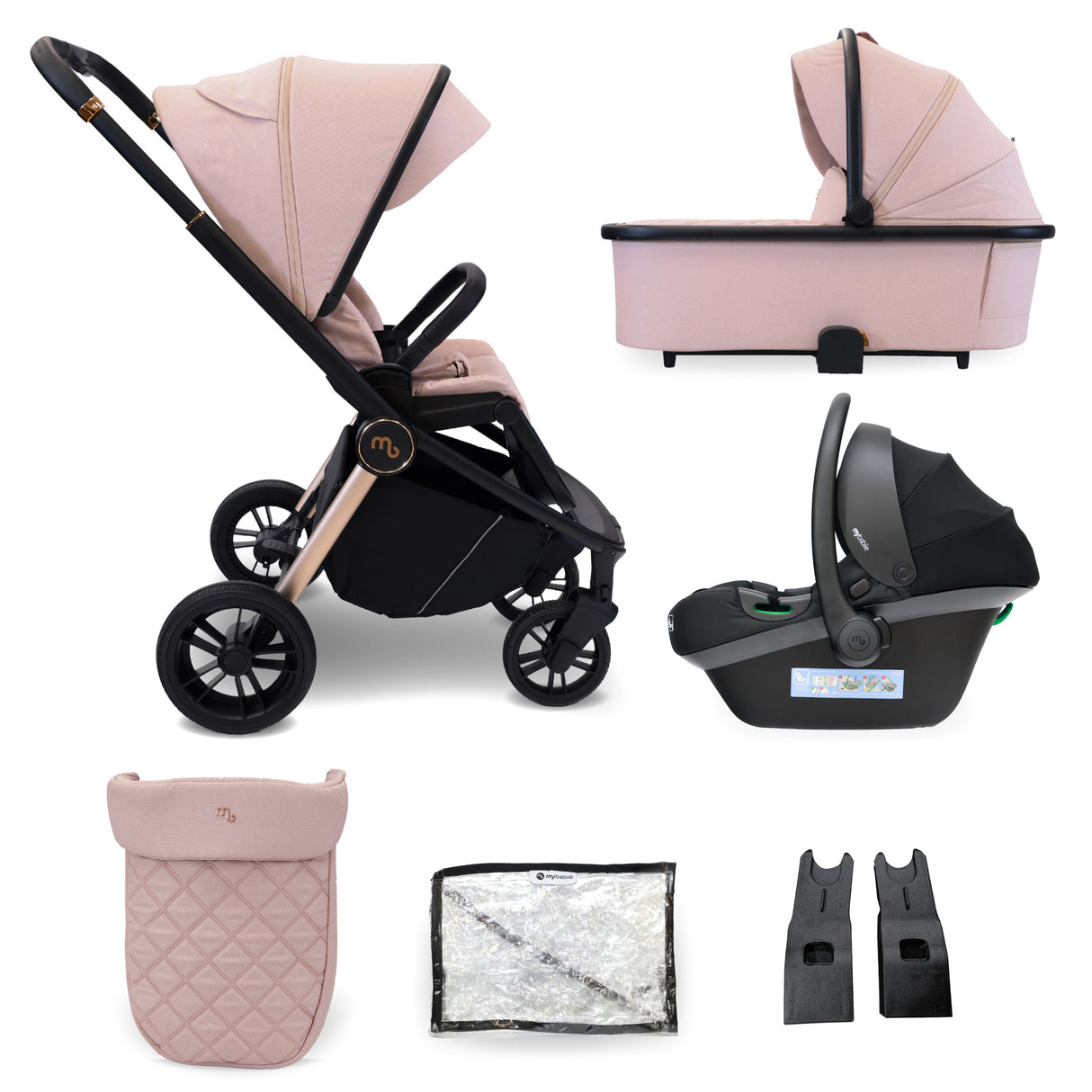 My Babiie 450i Travel System with Infant Carrier - Pastel Pink