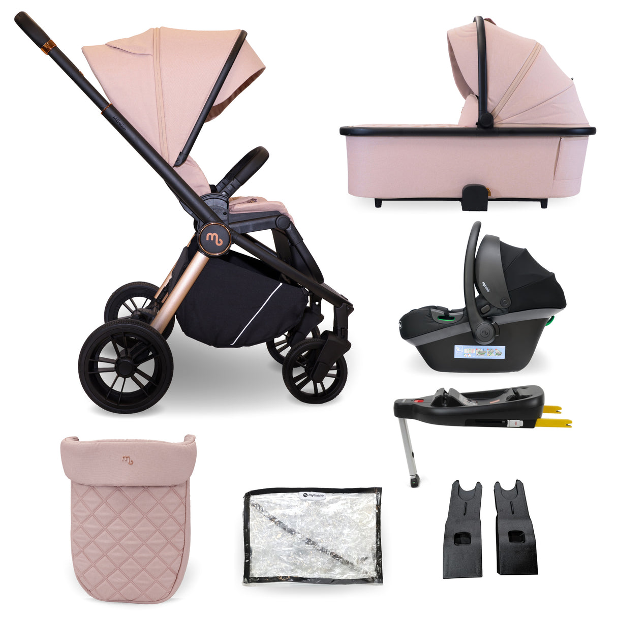 My Babiie 450i Travel System with Infant Carrier - Pastel Pink