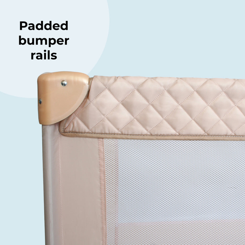 My Babiie Quilted Travel Cot - Blush