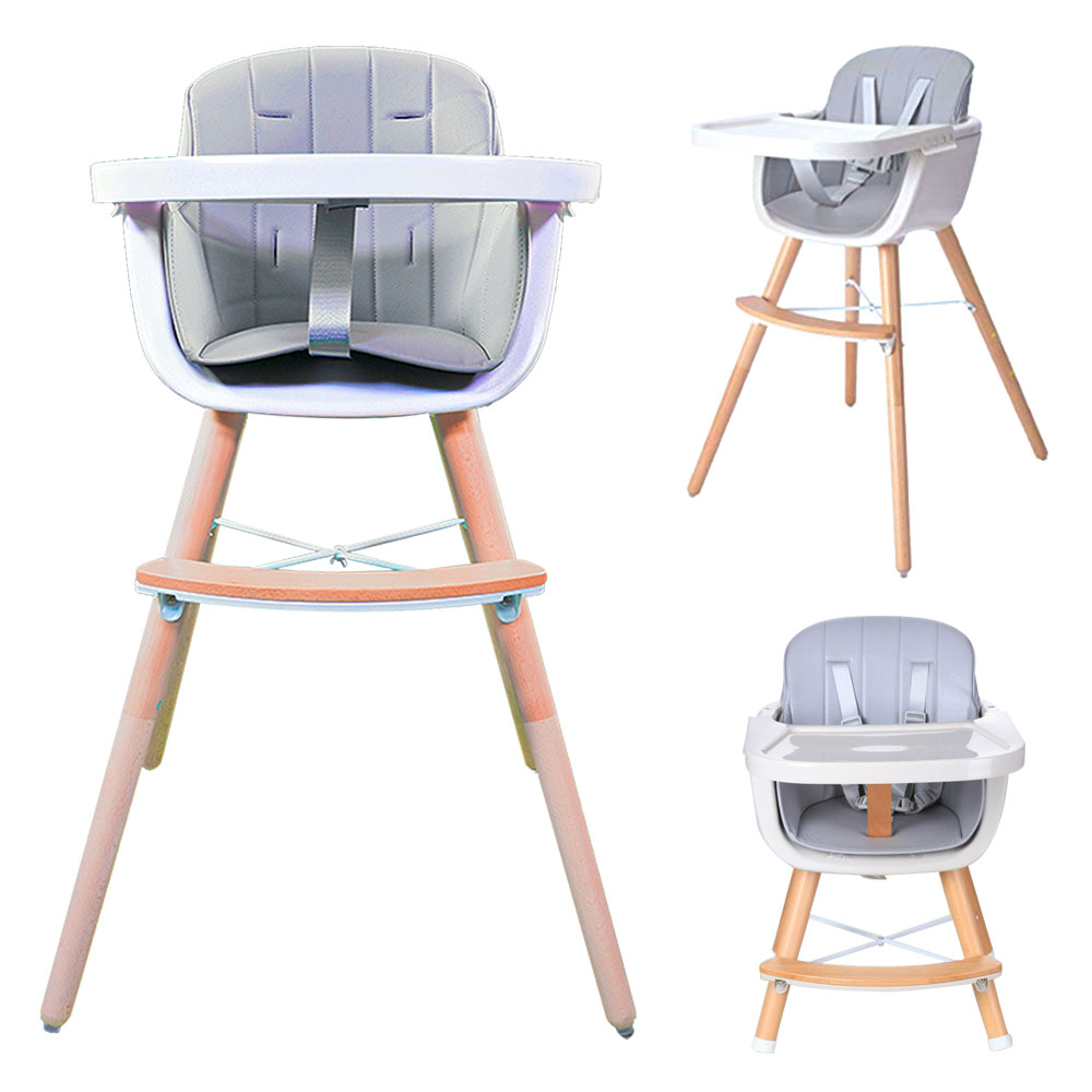 Callowesse Elata 3-In-1 Scandi Wooden Highchair – Grey