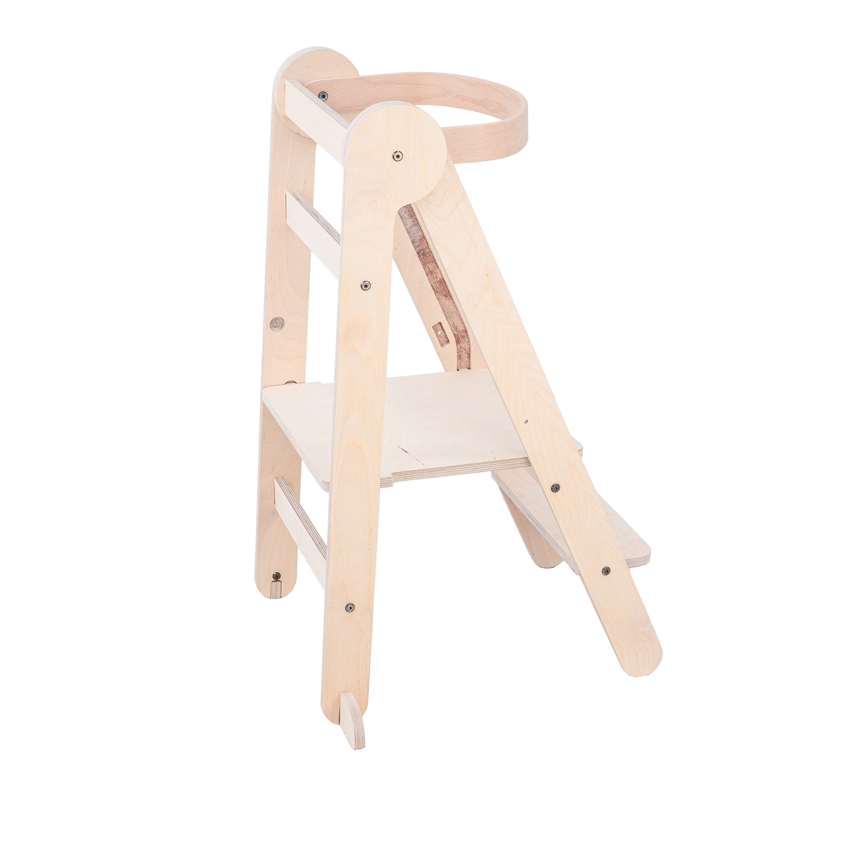 MamaToyz Folding Learning Tower - Natural Beech Wood Montessori Child Safety Platform V2