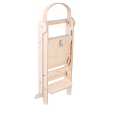 MamaToyz Folding Learning Tower - Natural Beech Wood Montessori Child Safety Platform V2