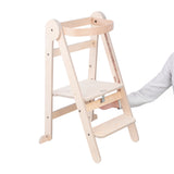 MamaToyz Folding Learning Tower - Natural Beech Wood Montessori Child Safety Platform V2