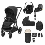 Maxi Cosi Oxford Premium Travel System Bundle with Pebble Pro & ISOFIX Base - Twillic Black