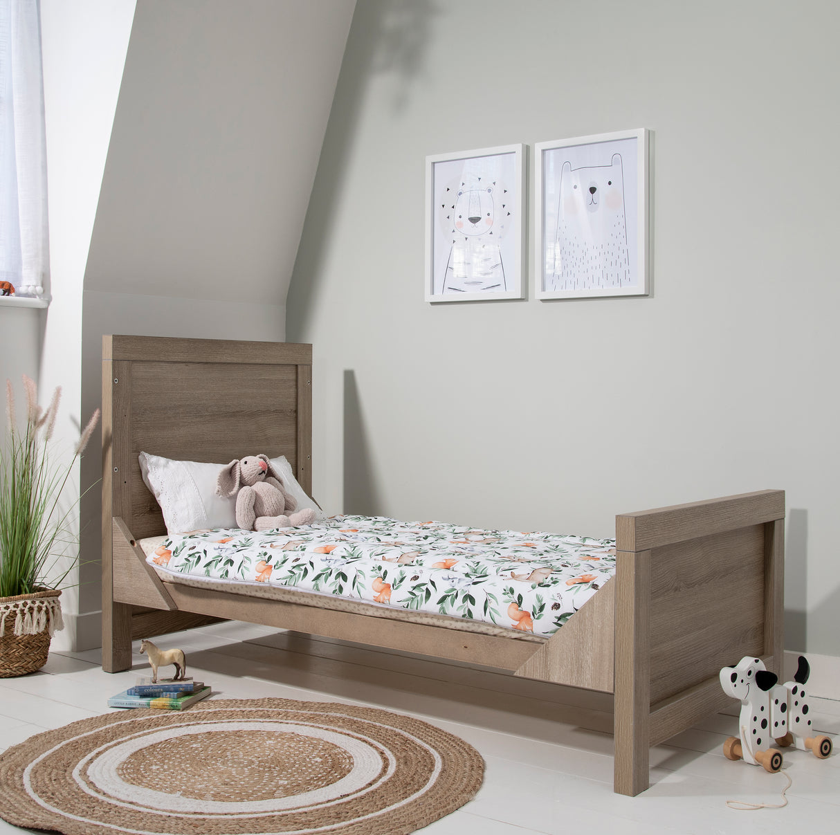 Tutti Bambini Modena 3 Piece Nursery Furniture Set with Cot Bed, Dresser & Wardrobe - Oak