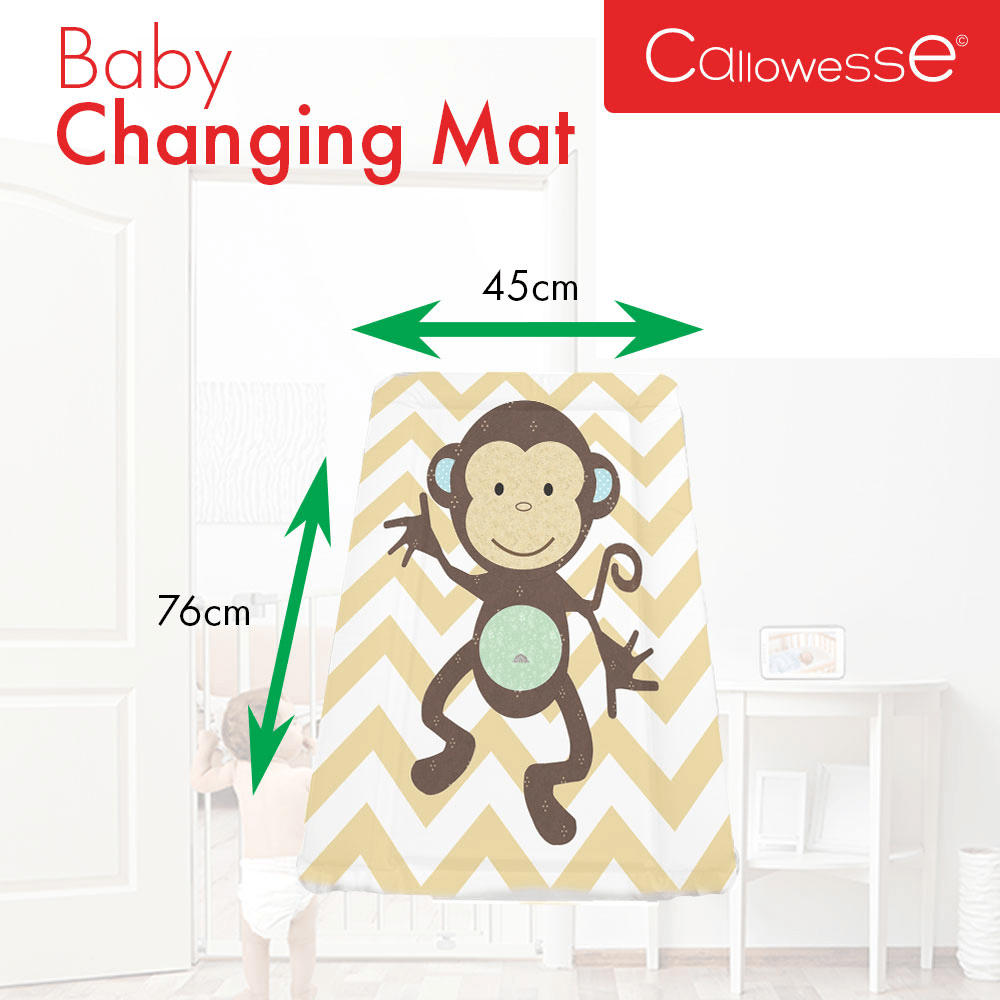 Callowesse Soft Foam Baby Changing Mat - Monkey Chevron