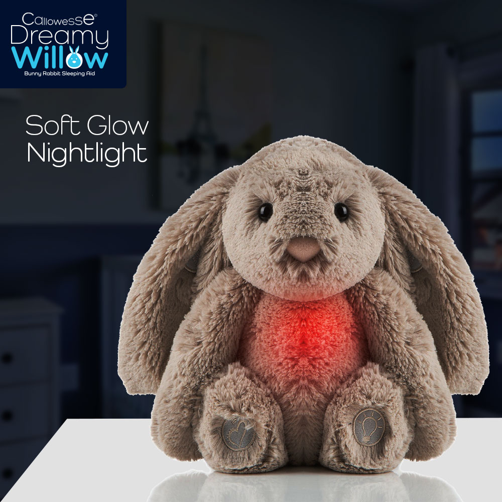 Callowesse Dreamy Willow Bunny Baby Sleep Aid with Smart Cry Sensor and Night Light