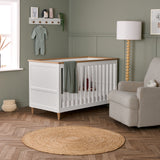 Obaby Orla 2 Piece Nursery Furniture Set with Cot Bed and Dresser - White & Oak