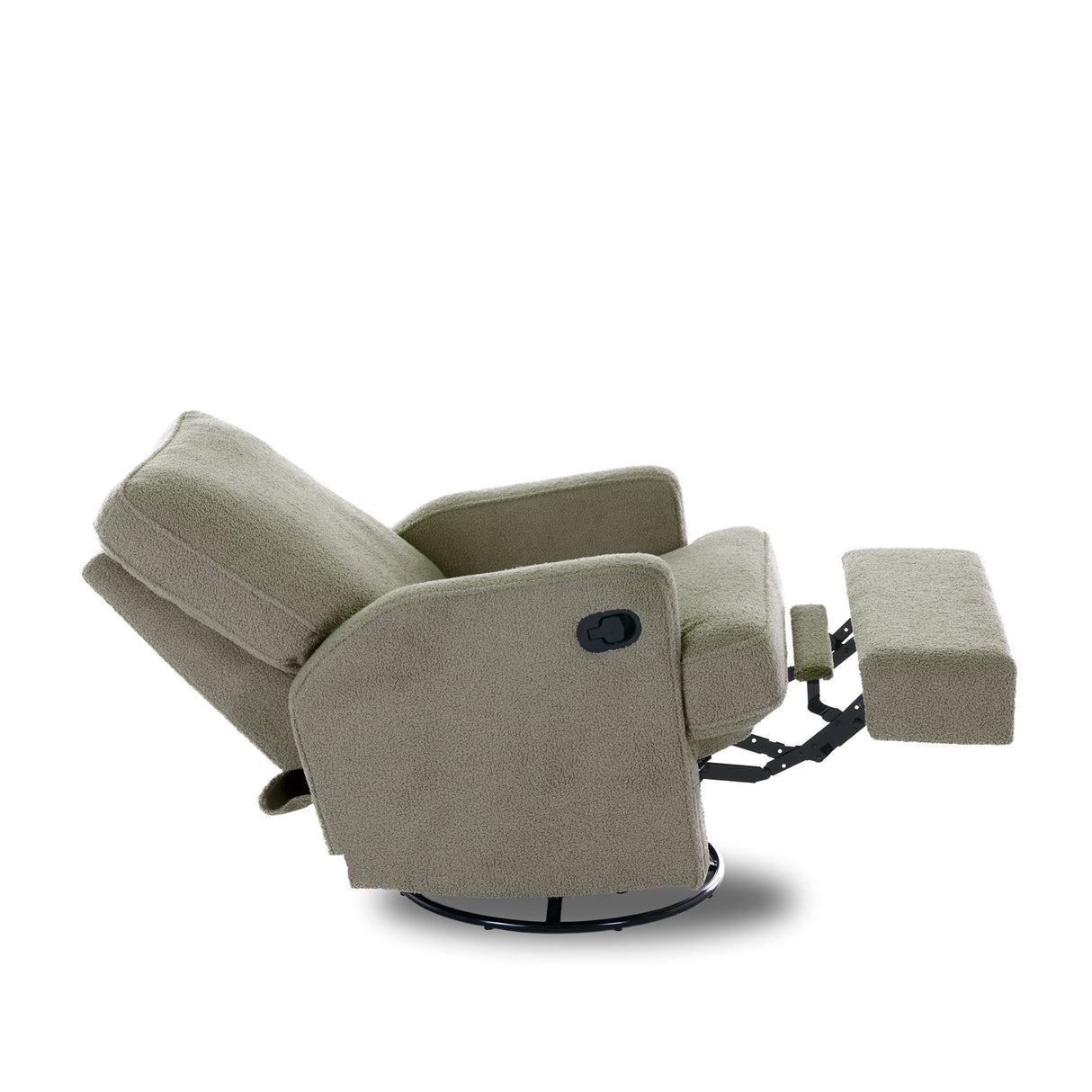 Obaby Madison Swivel Glider Recling Chair - Teddy Fabric Olive