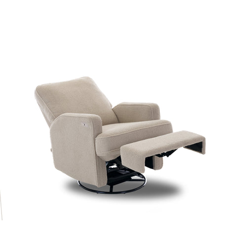 Obaby Madison Electric Swivel Glider Recliner Chair - Teddy Fabric Truffle