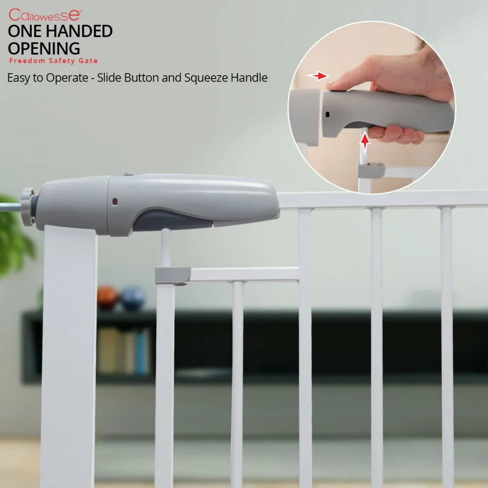 Callowesse Freedom Maglock Auto-Close Baby Stair Gate - White