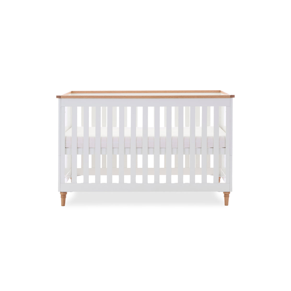 Obaby Orla 2 Piece Nursery Furniture Set with Cot Bed and Dresser - White & Oak