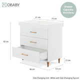 Obaby Orla 2 Piece Nursery Furniture Set with Cot Bed and Dresser - White & Oak