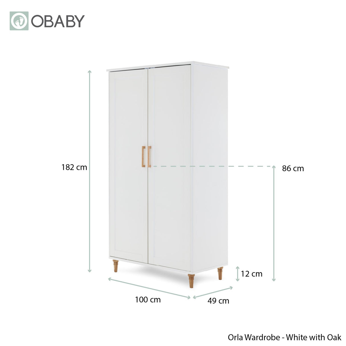 Obaby Orla Wardrobe - White & Oak