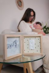 Petit Artichaut Double Frame Baby Photo & Imprint Keepsake - Pretty Hearts