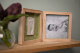 Petit Artichaut Double Frame Baby Photo & Imprint Keepsake - Olive Tree