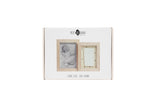 Petit Artichaut Double Frame Baby Photo & Imprint Keepsake - Pretty Hearts