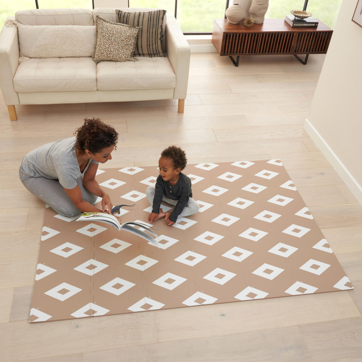 Tutti Bambini 120x 175cm Foam Puzzle Playmat - Diamond Cinnamon