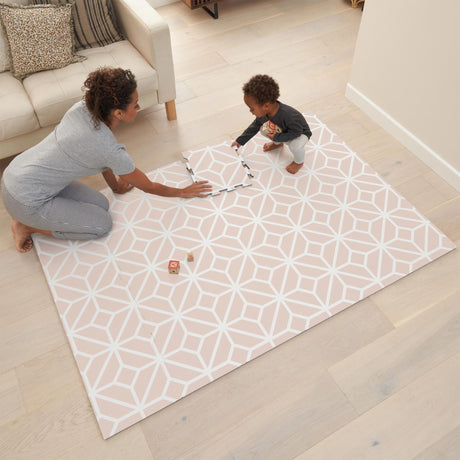 Tutti Bambini 120x 175cm Foam Puzzle Playmat - Tiles Blush Rose