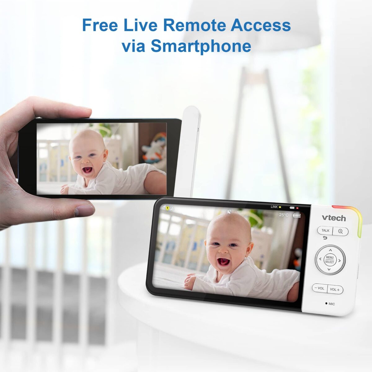 VTech RM5755HD 5″ HD Smart Wi-Fi Video Monitor