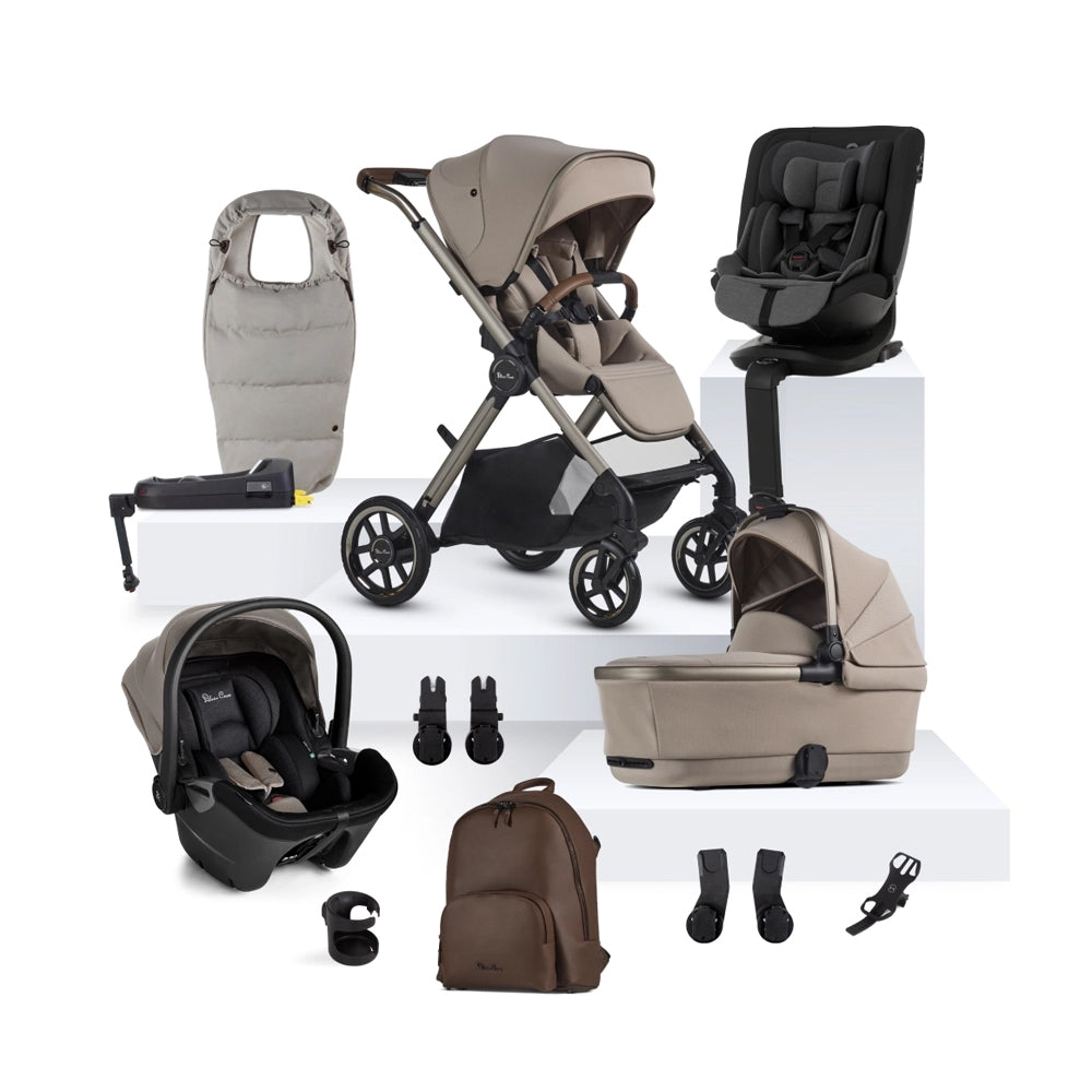 Silver Cross Reef 2 Special Edition Ultimate Travel System Bundle with Dream Car Seat and Motion 2 Car Seat - Frappe