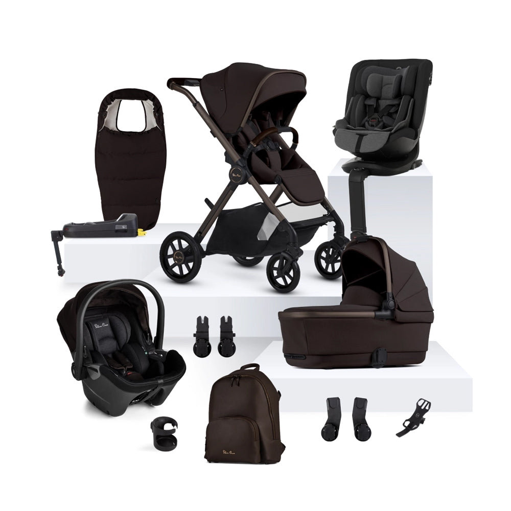 Silver Cross Reef 2 Special Edition Ultimate Travel System Bundle with Dream Car Seat and Motion 2 Car Seat - Ganache