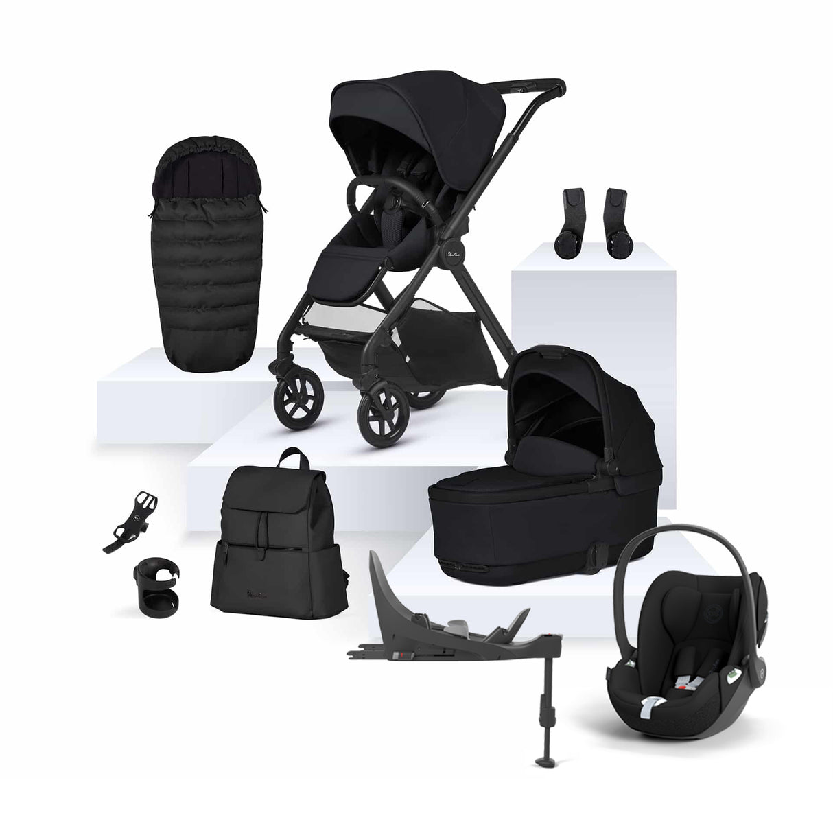 Silver Cross Reef 2 Ultimate Travel System Bundle with Cybex Cloud T Car Seat and ISOFIX Base - Space