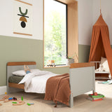 Tutti Bambini Rio 3 Piece Nursery Furniture Set with Cot Bed, Cot Top Changer, Dresser and Wardrobe - Dove Grey / Oak