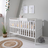 Tutti Bambini Rio 2 Piece Nursery Furniture Set with Cot Bed, Cot Top Changer and Dresser - White