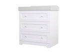 Tutti Bambini Rio 2 Piece Nursery Furniture Set with Cot Bed, Cot Top Changer and Dresser - White / Dove Grey