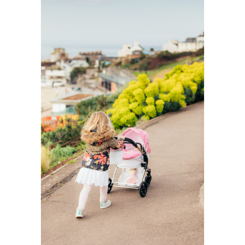 Roma Stephanie Single Children's Dolls Pram - Pink