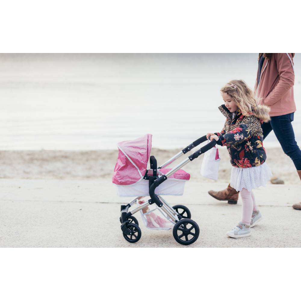 Roma Stephanie Single Children's Dolls Pram - Pink