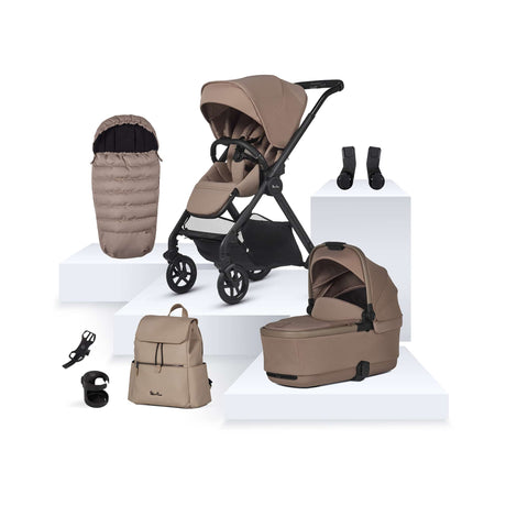 Silver Cross Reef 2 Ultimate Travel System Bundle with Dream Car Seat and Motion 2 360 Car Seat - Mocha