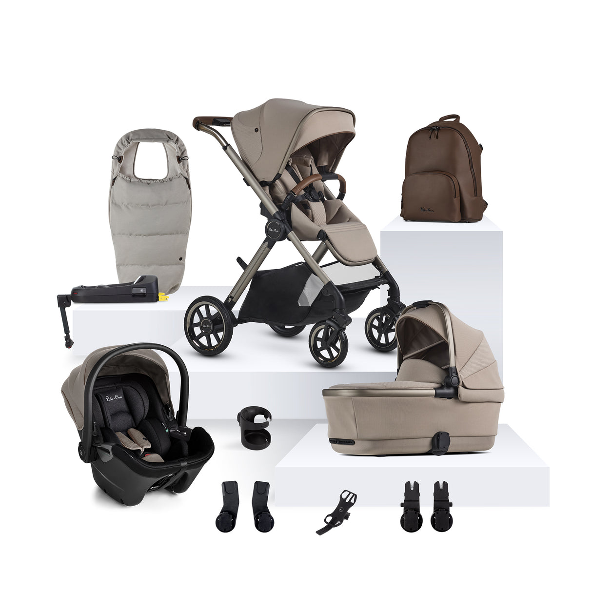 Silver Cross Reef 2 Special Edition Ultimate Travel System Bundle with Dream Car Seat and ISOFIX Base - Frappe