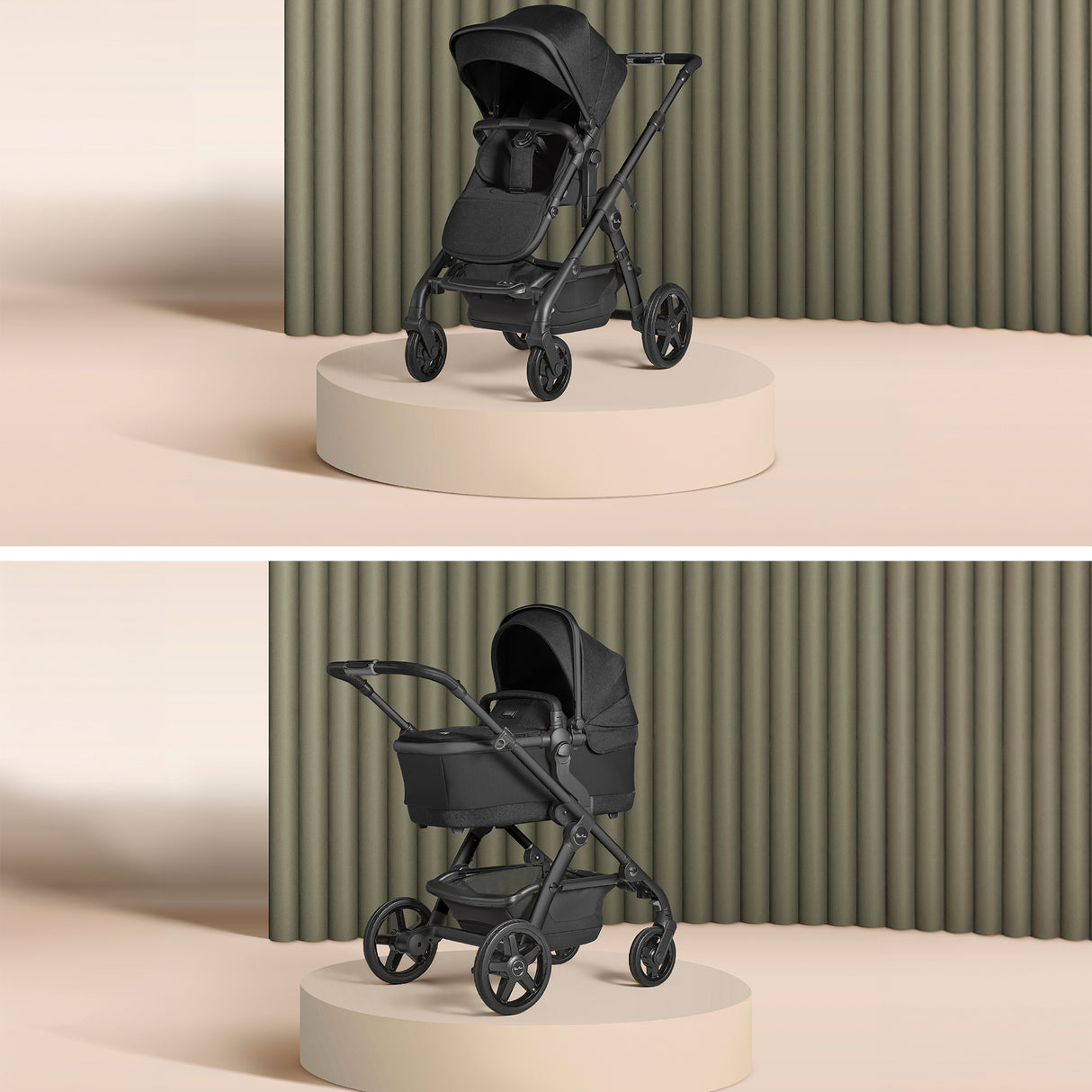 Silver Cross Wave 3 Single to Double Travel System with Dream Car Seat and ISOFIX Base - Onyx