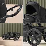 Silver Cross Wave 3 Single to Double Travel System with Dream Car Seat and ISOFIX Base - Onyx