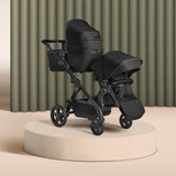 Silver Cross Wave 3 Single to Double Travel System with Dream Car Seat and ISOFIX Base - Onyx