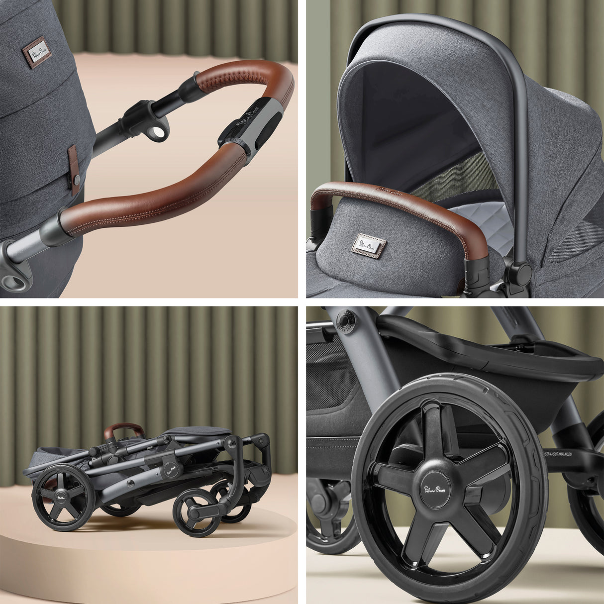 Silver Cross Wave 3 Single to Double Travel System with Dream Car Seat and ISOFIX Base - Lunar