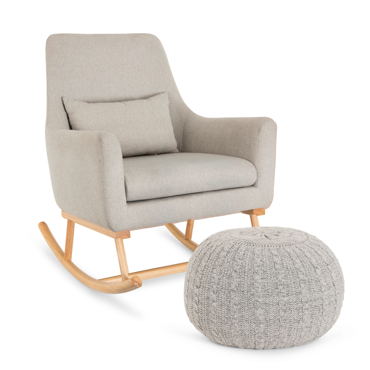 Tutti Bambini Oscar Rocking Chair & Pouffe - Pebble