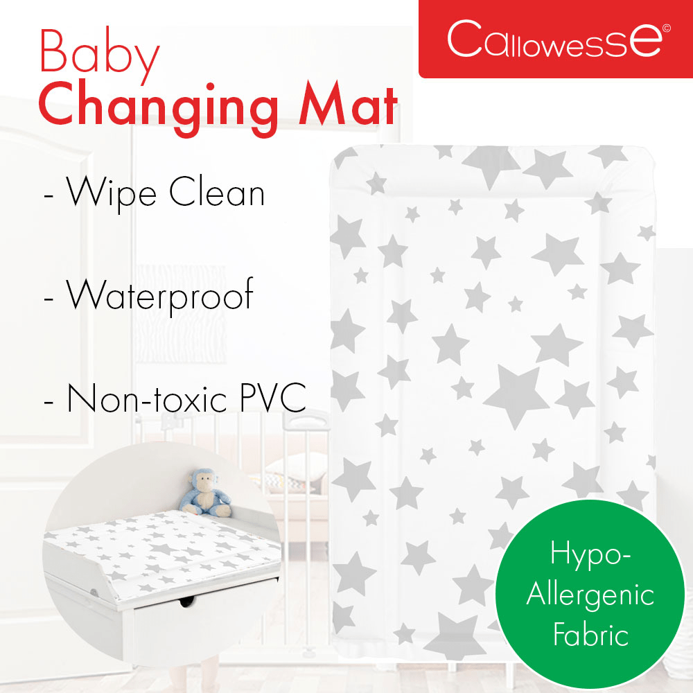 Callowesse Soft Foam Baby Changing Mat - Grey Stars