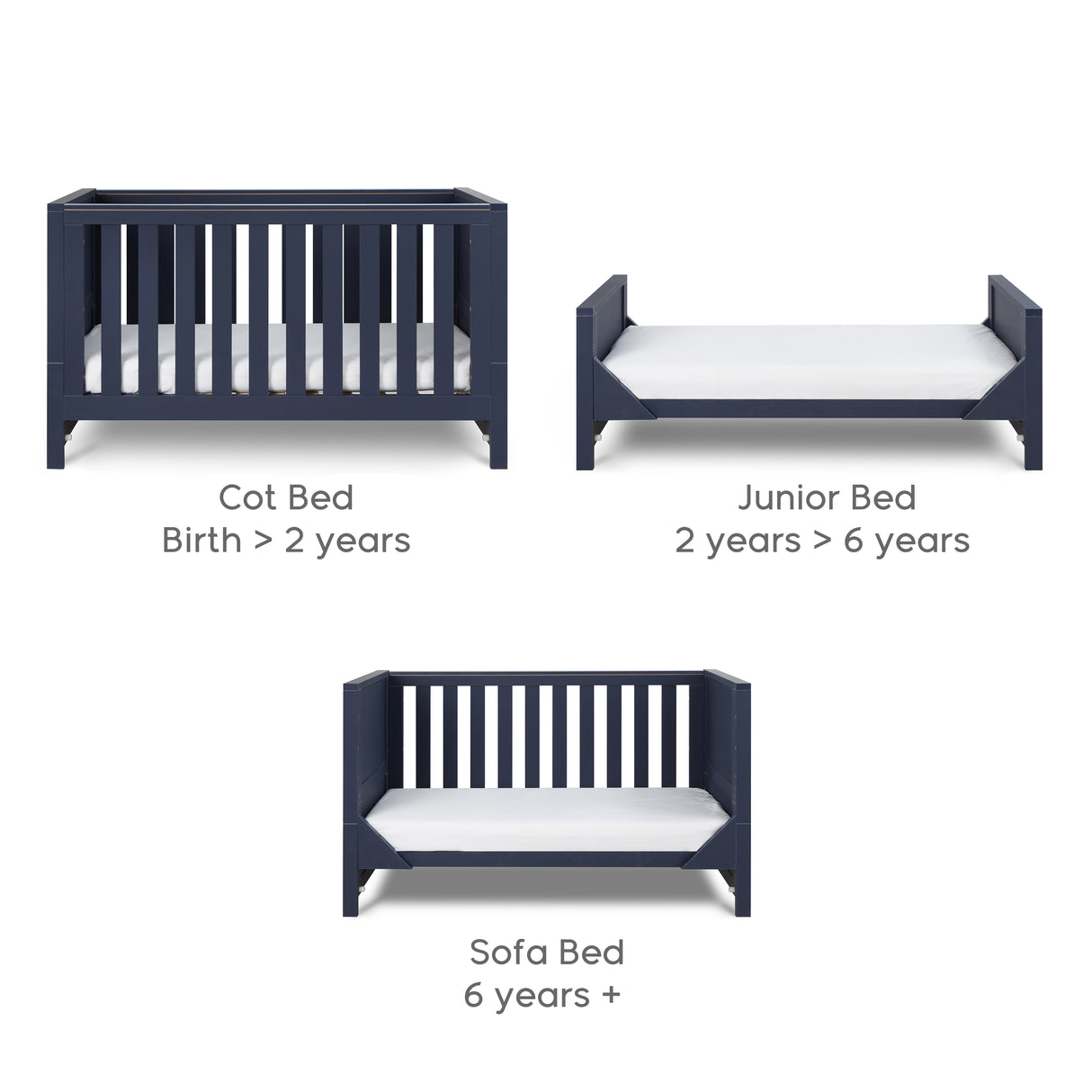 Tutti Bambini Tivoli 2 Piece Nursery Furniture Set with Cot Bed & Dresser - Navy