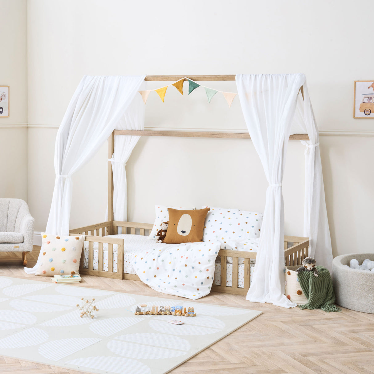 Tutti Bambini Casa Grande Montessori Toddler Floor Bed - Harvest Oak